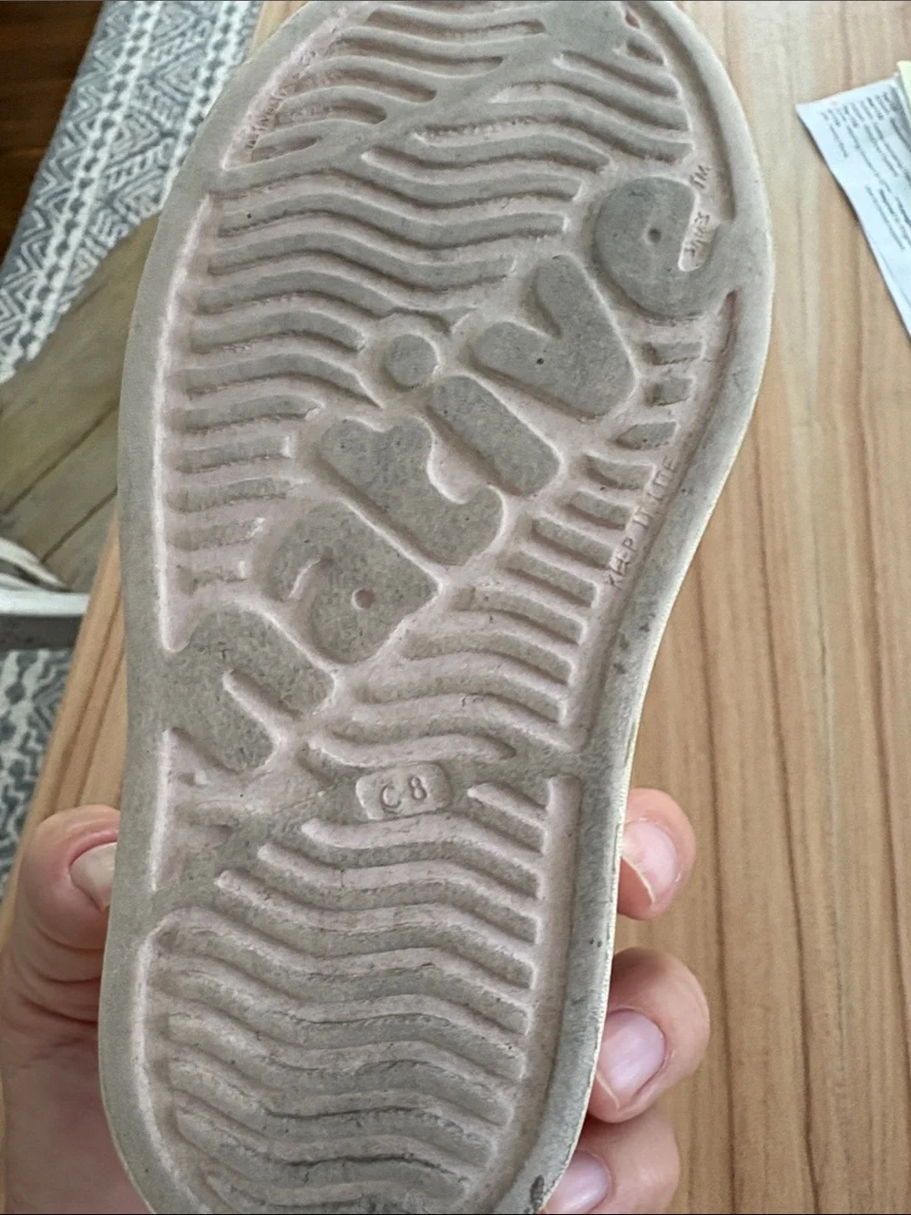 Native Kids Slip-On Water Shoes in Pale Pink with Light Yellow Toe Caps